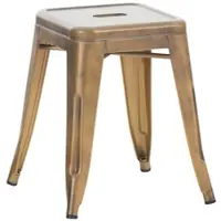DELUKE Hocker FULDA 40x40x46cm Metall Gold Küchenhocker Esszimmerhocker Stapelhocker