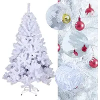 Jiubiaz Weihnachtsbaum Weihnachtsdeko Kunststoff Auswahl mit Ständer 180cm Weiß