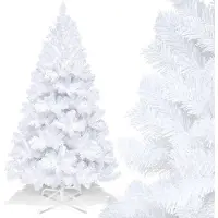 TolleTour Künstlicher Weihnachtsbaum, Tannenbaum mit ständer, Kunstbaum Weihnachten Klappsystem,Christbaum 500 Spitzen PVC Nadeln, weiß,180cm