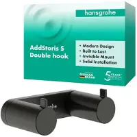 Hansgrohe AddStoris S Handtuchhaken doppelt, 41785340, Farbe: Brushed Black Chrome
