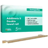 Hansgrohe AddStoris S Doppelbadetuchhalter, 41763140, Farbe: Brushed Bronze