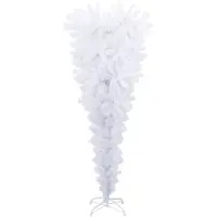 Syfax Künstlicher Weihnachtsbaum mit Ständer Umgekehrt Weiß 120 cm