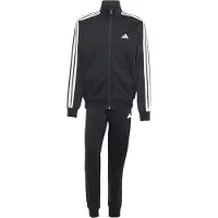 Adidas Trainingsanzug SPORTSWEAR "3-STREIFEN FLEECE", Herren, Gr. M, schwarz (schwarz, weiß), Obermaterial: 70% Baumwolle, 30% Polyester, Sportanzüge Trainingsanzug