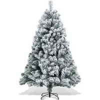 Vigevee Künstlicher Weihnachtsbaum 180 cm Grün mit Schnee-Effekt, 860 Zweige, PVC und Metall, automatisch öffnende Zweige