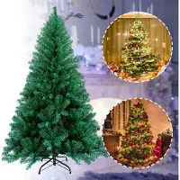 Jiubiaz Weihnachtsbaum künstlicher Tannenbaum inkl. Baumständer Metall Grün 210cm