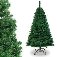 Jayseuw 180cm Künstlicher Weihnachtsbaum, Tannenbaum mit Metallständer, Christbaum 770 Spitzen PVC Nadeln, Kunstbaum Weihnachten Klappsystem grün