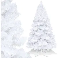Yakimz Weihnachtsbaum künstlich mit Ständer, naturgetreue Zweige, einfache Stecktechnik, Tannenbaum Christbaum Weihnachtsdeko Innen,Weiß,180 cm
