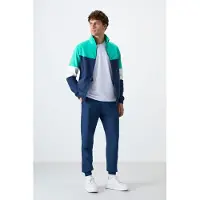 Tommy Life Herren Sweatshirt- und Hosen-Set mit Farbblockierung