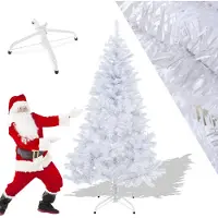 Peviasot Künstlicher Weihnachtsbaum Tannenbaum mit 488 Spitzen PVC Nadeln Metallständer & Klappsystem Christbaum weiß 150cm