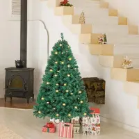 Peviasot Künstlicher Weihnachtsbaum mit LED-Lichterkette, Automatikzweigen und Metallständer, schnell aufbaubar, dichter Tannenbaum, 120 cm