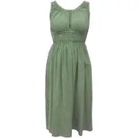 Apricot Midikleid "Midi-Kleid mit Häkelspitze und Smokarbeit" Smokarbeit