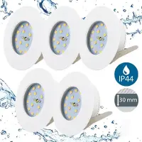 B.K.Licht ELIAS LED Einbaustrahler 5er Set Weiß 5W 400lm 3000K IP44 BKL1115