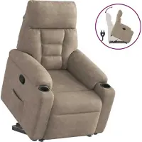 Syfax Relaxsessel mit Aufstehhilfe Taupe Mikrofasergewebe