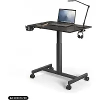 Hjh OFFICE Stehschreibtisch Stand K Sitz-Steh Schreibtisch höhenverstellbar, Stehpult Laptoptisch für Zuhause & Büro, Höhe 71.0 - 110.0 cm