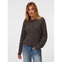 Vero Moda Strickjacke "VMNOVAH LS O-NECK BUTTON CARDI GA NOOS" Materialmix, regular fit