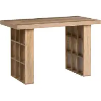 Beliani Schreibtisch Hellbraun MDF 120 x 60 cm mit 18 Fächern Stauraum Skandinavischer Stil für Homeoffice Bürotisch
