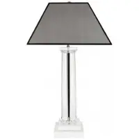 Casa Padrino Luxus Tischleuchte im Barockstil - Nickel mit Kristallglas, H 85 cm