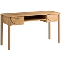 Beliani Schreibtisch Hellbraun MDF 140 x 50 cm mit Schubladen Stauraum Skandinavischer Stil für Homeoffice Bürotisch