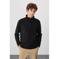 Tommy Life Herren Plüsch Halbzip Sweatshirt