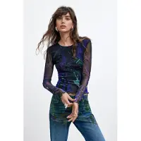 Desigual Langarmshirt DOTS LEAF LACROIX damen