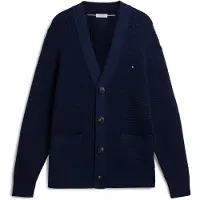 Tommy Hilfiger Cardigan "WAFFLE STRUCTURE" mit modischer Struktur und aufgesetzte Taschen