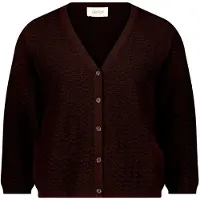 Cartoon Cardigan "Strick-Cardigan mit V-Ausschnitt", Damen, Gr. 36, braun (dunkelbraun), Obermaterial: 52% Viskose CV. 28% Polyester PES. 20% Polyamid PA., Strickjacken Cardigan