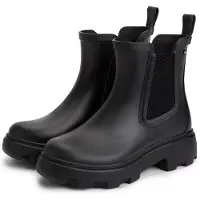 Tommy Hilfiger Chelseaboots "RUBBER FLAG CLEATED RAINBOOT" Stiefelette, Rainboots mit beidseitigem Stretcheinsatz