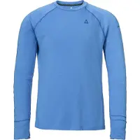 Schöffel Funktionsshirt SCHÖFFEL "Longsleeve Style Refoca MEN", Herren, Gr. 56, blau (8255, blau), Oberstoff: 88% Polyester, 12% Wolle (Merinowolle), Rundhals, Shirts Funktionsshirt