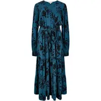 Apricot Midikleid "Crêpekleid in wadenlänge" mit Stoffgürtel, 2 tlg. mit Blumenmuster