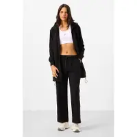 Tommy Life Damen Sweatshirt und weite Hose Set aus Baumwollmischung