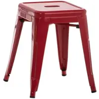 DELUKE Hocker FULDA 40x40x46cm Metall Rot Küchenhocker Esszimmerhocker Stapelhocker