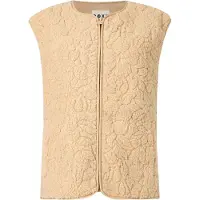 Roxy - Polaire sans manches zippée - Best Town Vest Pebble Outline Mo für Damen - Größe L - Beige