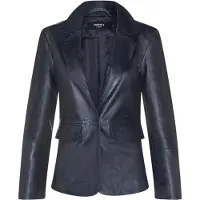 Infinity Leather Schwarze italienische Lederblazerjacke für Frauen – Chongqing