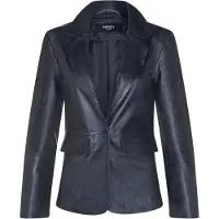 Infinity Leather Schwarze italienische Lederblazerjacke für Frauen – Eclipse