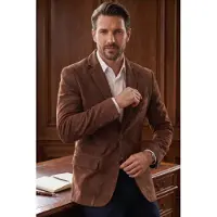 Infinity Leather Herren italienische braune Wildlederjacke – Hohl