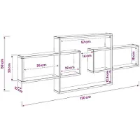 vidaXL Wandregal Sonoma-Eiche 130 x 10 x 50 cm Holzwerkstoff