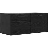 vidaXL Wandschrank Wandhalterung Schwarz Eichen-Optik Holzwerkstoff