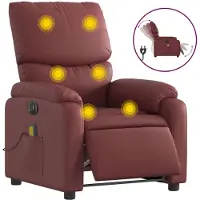 vidaXL Massagesessel Elektrisch Weinrot Kunstleder