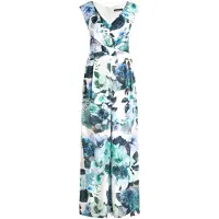 Vera Mont Jumpsuit "Jumpsuit mit Raffung", Damen, Gr. 46, EURO, bunt (grün, weiß), Obermaterial: 95% Polyester PES. 5% Elasthan EL., Overalls Jumpsuit