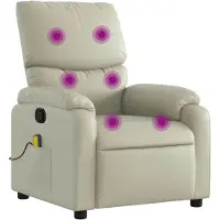 vidaXL Massagesessel Creme Kunstleder