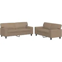 vidaXL 2-tlg. Sofagarnitur Cappuccino-Braun Kunstleder