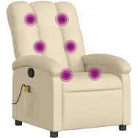 vidaXL Massagesessel Creme Stoff