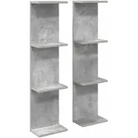vidaXL Wandregal 2 stk. Betongrau 22 x 15 x 100 cm Holzwerkstoff