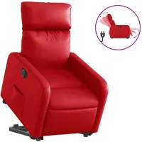 vidaXL Relaxsessel mit Aufstehhilfe Elektrisch Rot Kunstleder