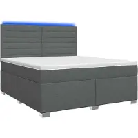 vidaXL Boxspringbett mit Matratze Dunkelgrau 140 x 190 cm Stoff