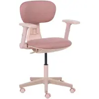 Beliani Bürostuhl Rosa Stoff Höhenverstellbar Drehbar Bremsbare Rollen Verstellbare Armlehnen Regulierbare Lehne Modern Drehstuhl Büro Arbeitszimmer