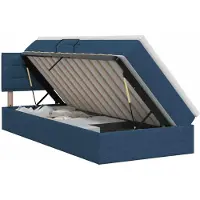 vidaXL Aufbewahrungsbett mit Matratze Blau 100 x 200 cm Samt