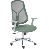 Beliani Bürostuhl Grün Stoff u. Mesh Höhenverstellbar Drehbar Bremsbare Rollen mit Armlehnen Wippfunktion Modern Drehstuhl Homeoffice Arbeitszimmer