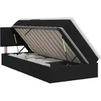 vidaXL Aufbewahrungsbett mit Matratze Schwarz 100 x 200 cm Samt