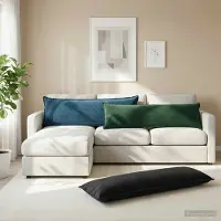 vidaXL Kissen mit Kissen HOUTEN 2 Stk. Blau Samt